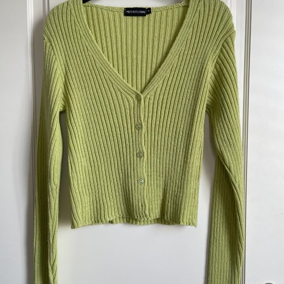 Pretty Little Thing Green Cardigan - Picture 2 of 3